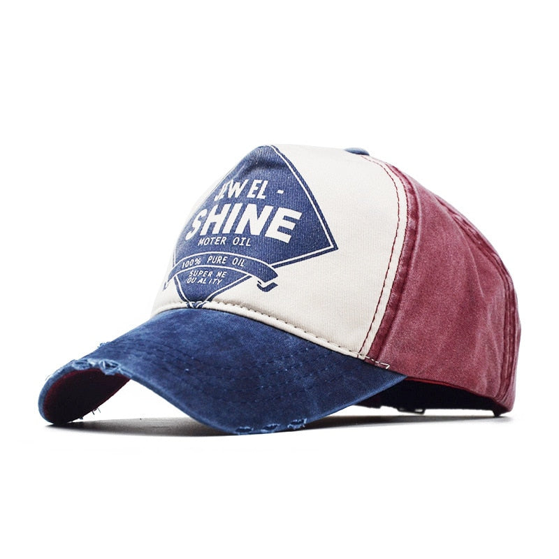 Patchwork Baseball Cap Women Summer Denim Hats Men Spring Printed Baseball Hats Cotton Outdoor Vintage Hole Visor Casual Cap