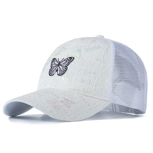 Load image into Gallery viewer, Stylish Women Cap Summer Trucker Hats For Women Fashion Butterfly Embroidery Baseball Cap Outdoor Streetwear Hat Cap
