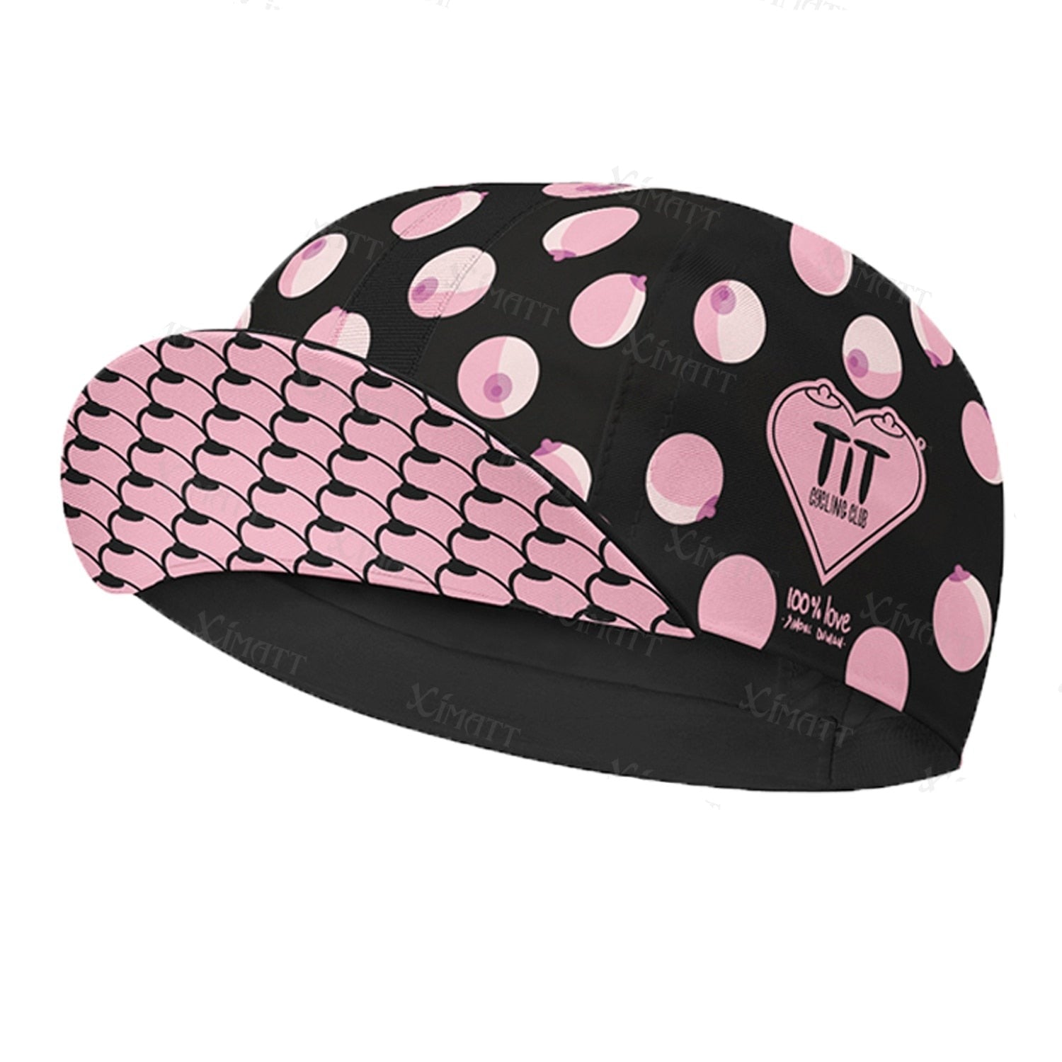 Pink Love Chest  Classic Printing Cycling Cap Quick Drying Men And Women Wear Mtb Motos Road Bicycle Sports Hat