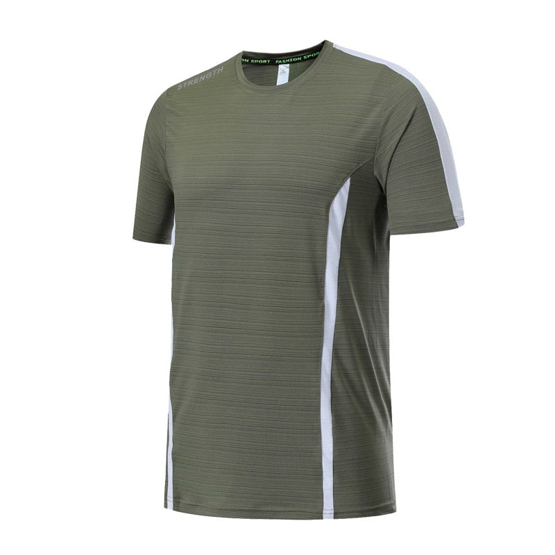 Quick Dry Men Running T-Shirts Gym Fitness Jogging Casual Sports Short Sleeve Tops Compression Sportswear Male Jersey Breathable