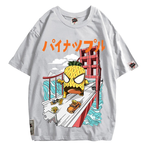 Load image into Gallery viewer, Men Pineapple Hip Hop T Shirt Japanese Harajuku attack Monster T-Shirt Streetwear Summer Tops Tees Cotton Tshirt Oversized
