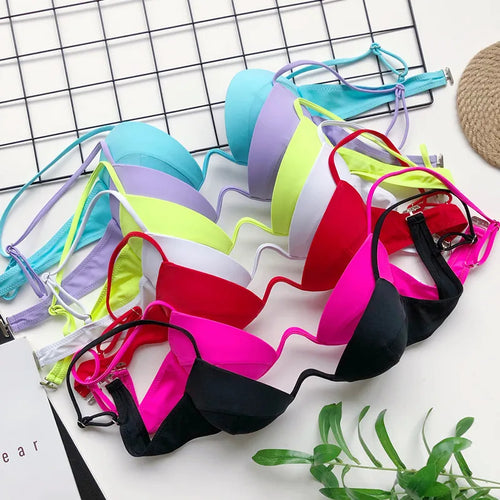 Load image into Gallery viewer, 8 colors Halter Bikini Women Swimwear Push Up Bikini Set Swim Suit Bandeau Swimsuit Women Beachwear Sexy Bathing Suit
