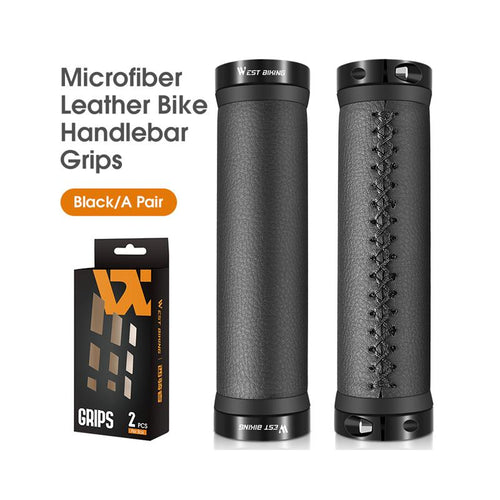 Load image into Gallery viewer, Bicycle Grips Microfiber Leather Handlebar End Cap MTB Road Bike Soft Anti-Skid Shock Absorber Cycling Grips
