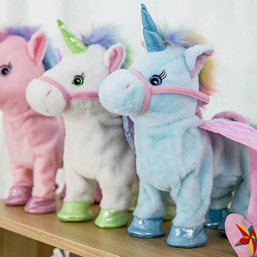 Load image into Gallery viewer, Hot Toy 1pc Electric Walking Unicorn Plush Toy Stuffed Animal Toy Electronic Music Unicorn Toy for Children Christmas Gifts
