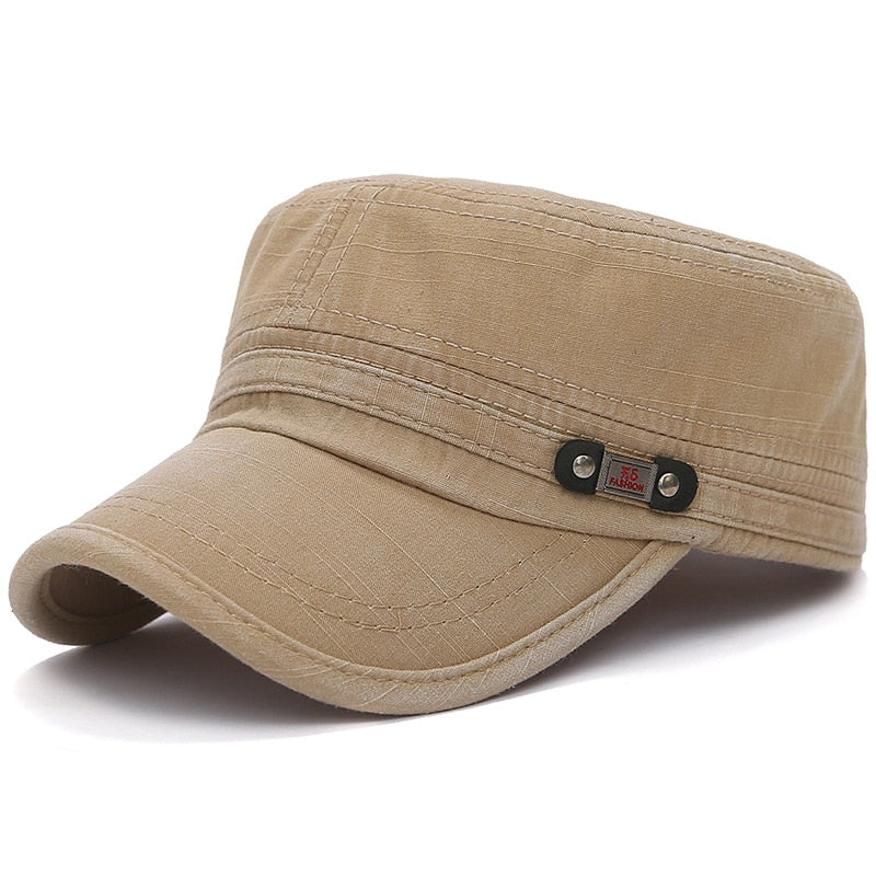 High Quality Cotton Military Hats For Men Women Flat Top Caps Gorra Casquette Homme Fashion Bone Trucker Hat