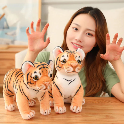 Load image into Gallery viewer, High Quality 24/29cm Yellow Tiger Simulation Plush Toys Realistic Animal Pet Children Home Decoration Holiday Christmas Gift
