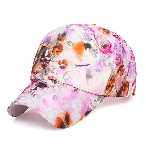 Load image into Gallery viewer, Summer Unisex lace floral print women Baseball Caps  Breathable Mesh Snapback Hats fashion Trucker Hats Cap Female
