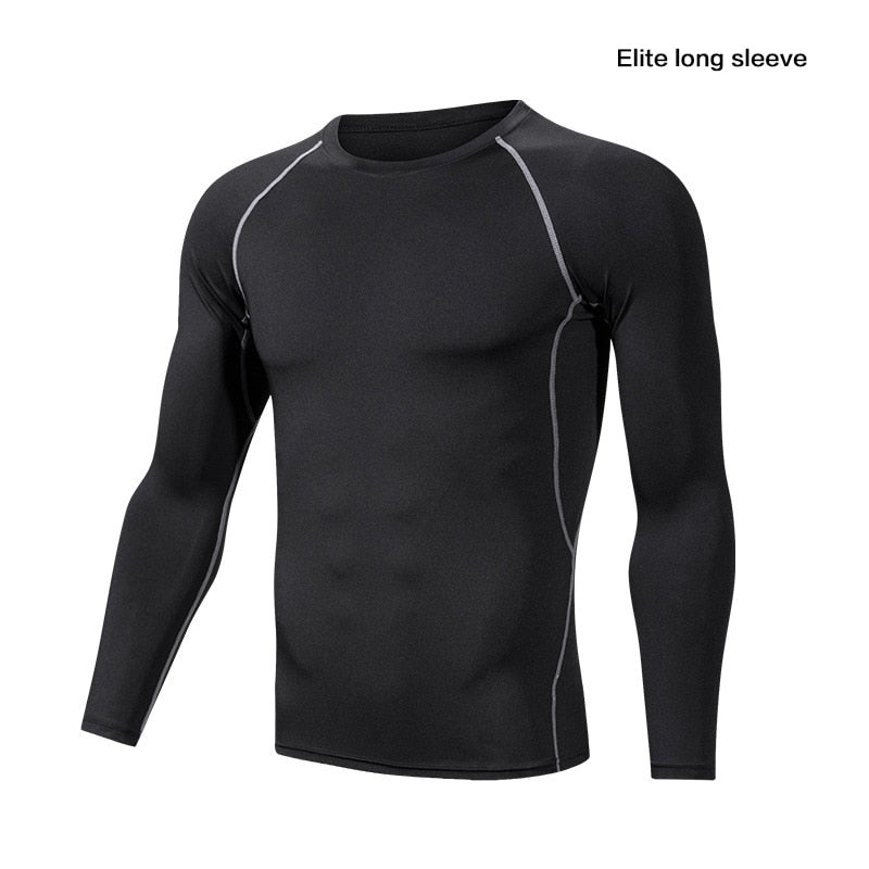 Quick Dry Men Running Compression T Shirt Fitness Tops Breathable Gym Sport Clothing Male Golf Sweatshirt Outdoor Workout