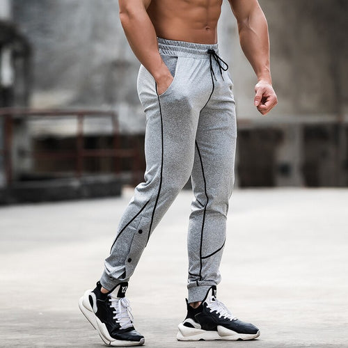 Load image into Gallery viewer, Classic Men&#39;s Sport Pants Casual Trousers Gym Running Sweatpants Relaxed Fit Thin Breathable Elastic Waist Pockets Open Leg
