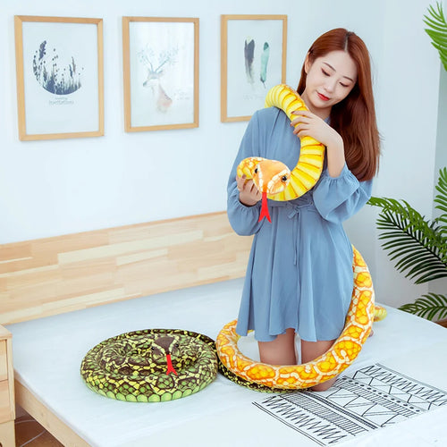 Load image into Gallery viewer, 3m Simulation Soft Plush toys Giant Yellow Snake animals python Cloth Toy Stuffed Dolls Bithday Christmas Gifts For baby Kids
