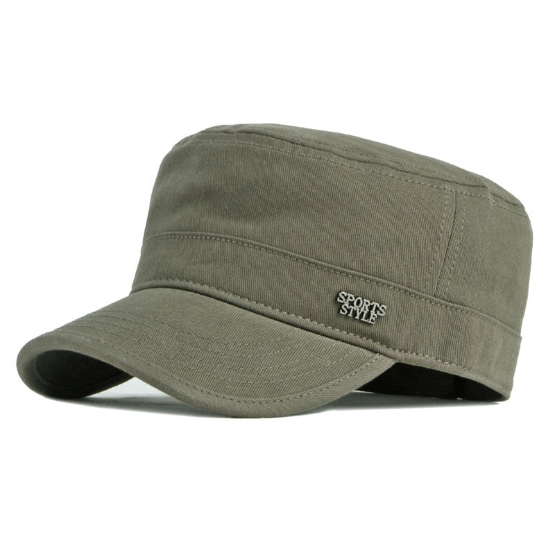 Solid All Cotton Military Cap Man Flat Top Women Baseball Cap Army Outdoor Snapback Military Hats Trucker Caps