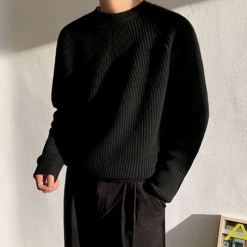 Load image into Gallery viewer, men&#39;s wear classic round collar Sweater Korean fashion loose kintted tops for male autumn winter new warm clothes 9Y4243
