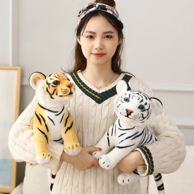 1pc 23/27/33CM High Quality Kawaii Squatting Tiger Plush Toy Simulation Tiger Soft Doll Christmas Birthday Gifts for Children