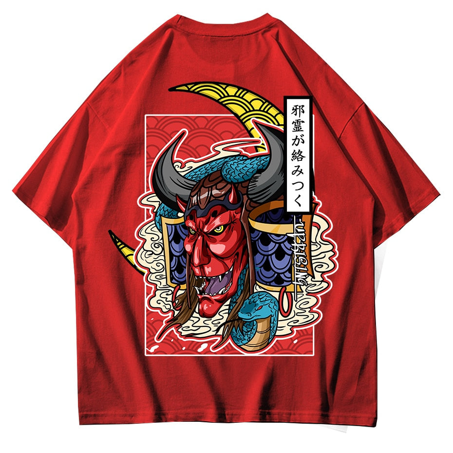 HipHop Back Printed Hip Hop T Shirt Men Snake Ghost T-shirt Harajuku Streetwear Tshirt Cotton Short Sleeve Summer Tops Tee