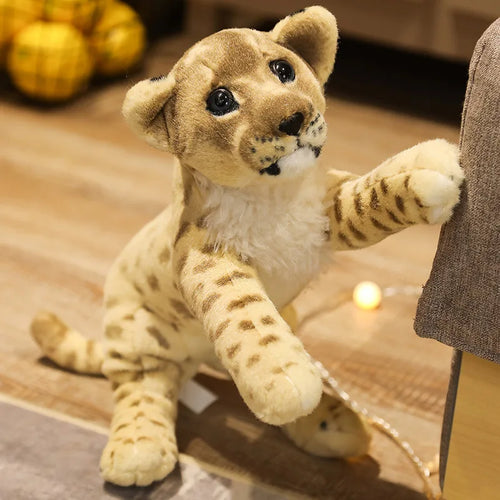 Load image into Gallery viewer, Lovely Simulation Lion Tiger Leopard Plush Toys Cute Stuffed Soft Real Like Animal Toys Child Kids Boys Birthday Decor Gift
