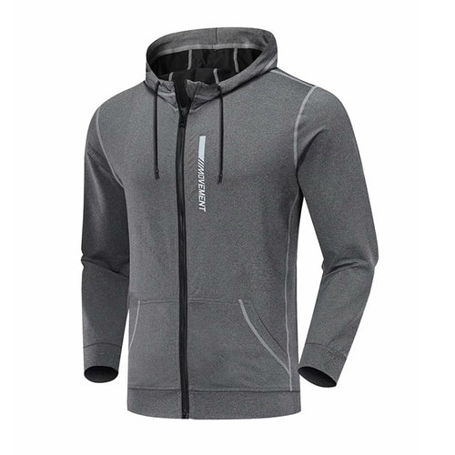 Load image into Gallery viewer, Gym Men Sports Jacket Fitness Long Sleeve Running Elastic Tight Hoodies Zipper Slim Hiking Sweatshirts Male Jogging Hooded Coat
