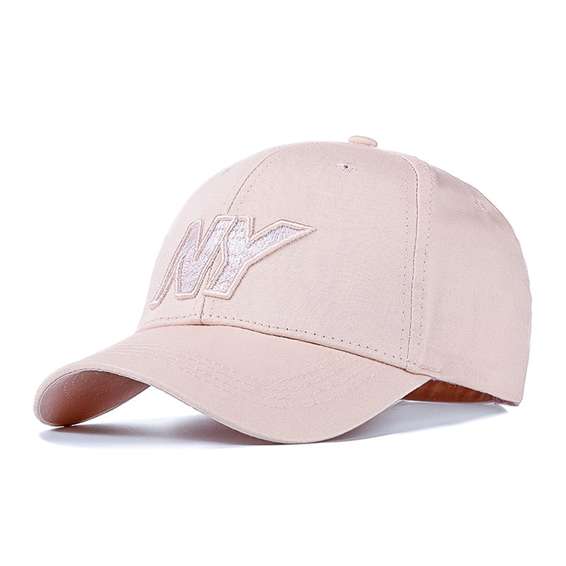 Women Men Cotton Kpop Cap Fashion NY Embroidered Hard Top Baseball Cap Casual Adjustable Outdoor Couple Streetwear Hat