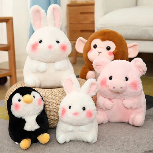 Load image into Gallery viewer, 18/40cm Cartoon  Anime Family Cow&amp;Penguin&amp;Elephant&amp;Pig&amp;Rabbit Plush Toys for Children Stuffed Doll Baby Appease Toys Xmas Gifts
