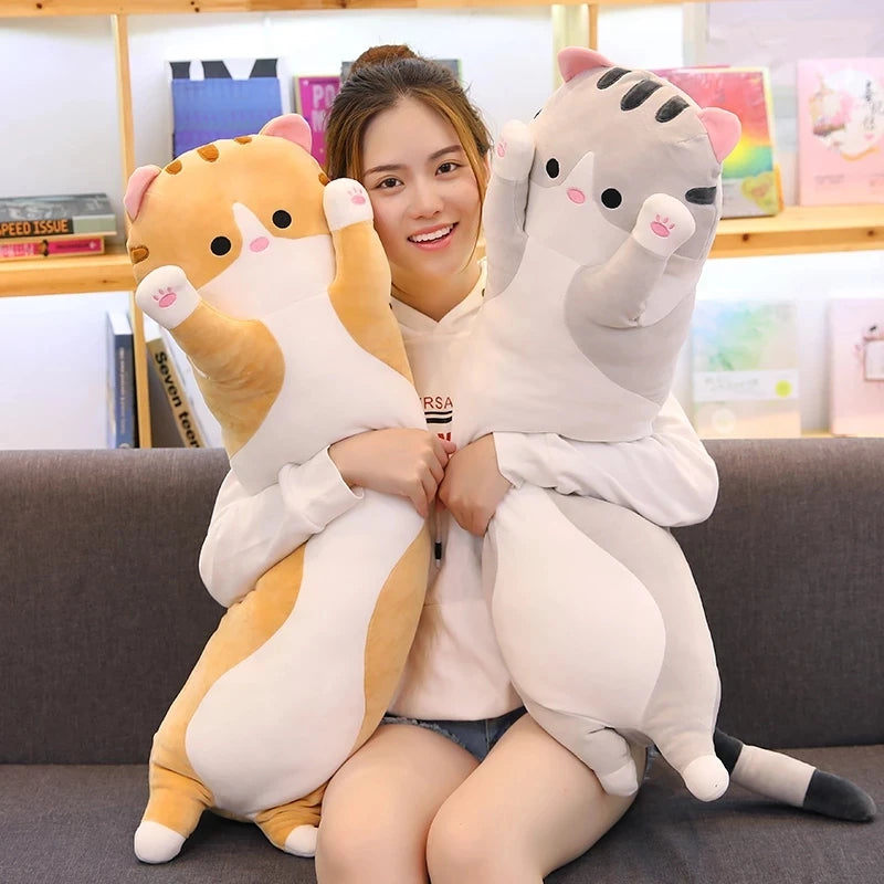 Giant 130cm Anime Cat Koala Creative Long Soft Toys Office Lunch Break Nap Sleeping Pillow Cushion Stuffed Gift Doll for Kids