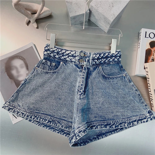 Load image into Gallery viewer, Casual Blue Denim Short For Women High Waist Straight Korean Loose Shorts Female Summer Fashion Clothing Style
