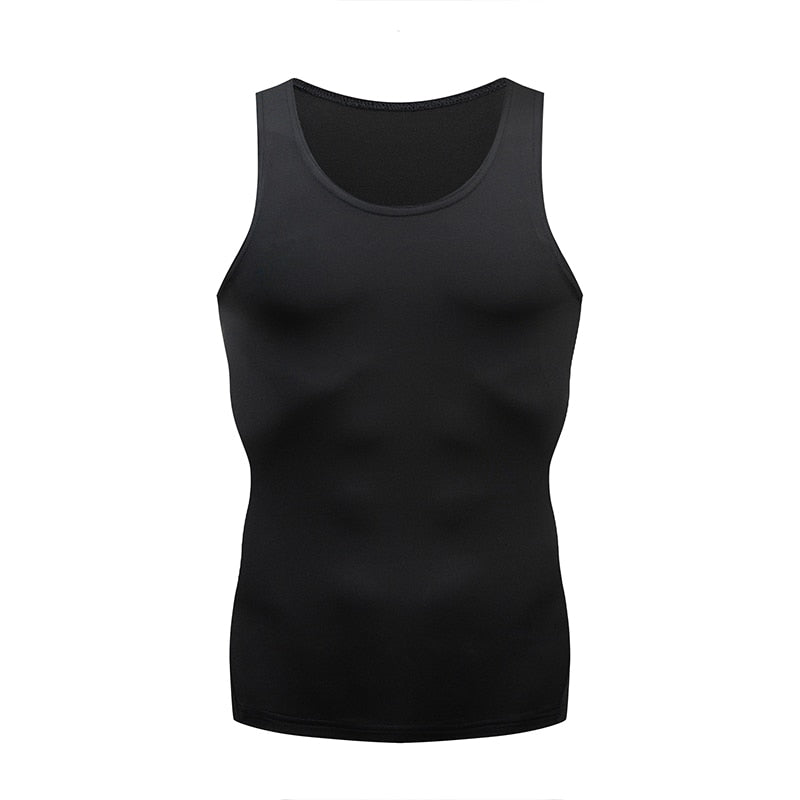 Men Running Vest Sports Fitness Compression Sleeveless Tank Top Fitness Workout Slimming Body Shaper T-Shirts Tights Sport Shirt