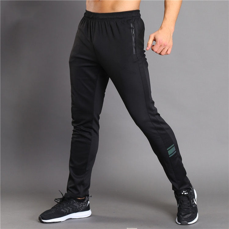 Bodybuilding Sports Running Pants Men's Striped Breathable Fitness Training Jogging Sweatpants Black Basketball Tennis Trousers
