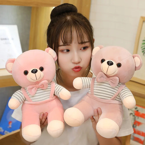 Load image into Gallery viewer, 30cm green&amp;pink Teddy Bear Stuffed Plush Toys Cute Dress Dolls Birthday Gifts For Kids Wedding Party Decor
