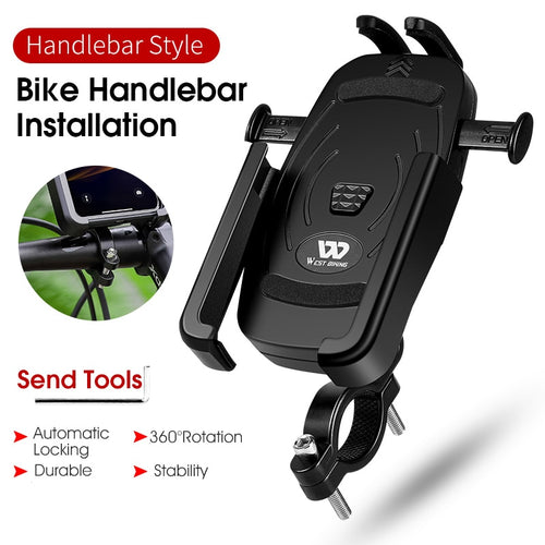 Load image into Gallery viewer, Universal Bike Phone Holder Alloy Rotatable Cycling Smartphone Mount Stand Motorcycle Electric Bicycle Phone Holder
