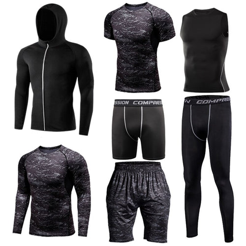 Load image into Gallery viewer, Men&#39;s Tight Sportwear Suit GYM Running Fitness Jogging Sport Wear Compression Leggings Training Pants Workout Sport Clothes Sets
