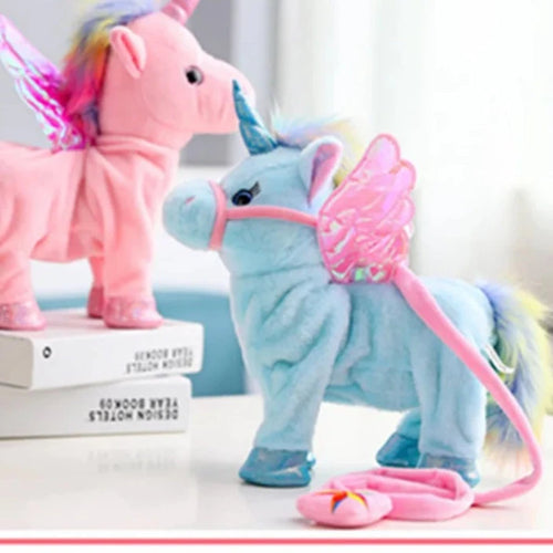 Load image into Gallery viewer, 1pc 35cm Walking Unicorn Plush &amp; Stuffed Animal Electronic Music Toys For Children Funny Christmas Gifts
