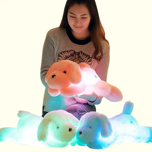 Load image into Gallery viewer, 3 Colors 1PC 50cm Colorful LED Glowing Dogs Luminous Plush Dog Stuffed Plush Toys For Kids Toys
