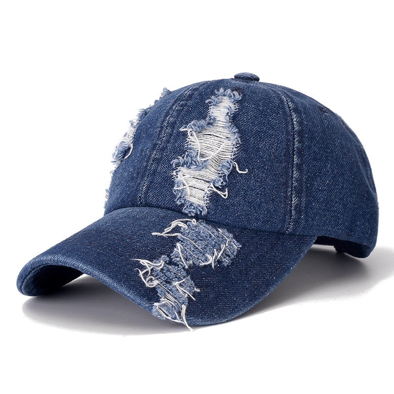Denim Cap High Quality Hole Baseball Cap Leisure Cotton Cap For Men And Women Outdoor Sports Streetwear Hat Cap