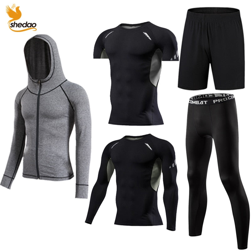 GYM Compression Sportswear for Men's Training Fitness Tights Sport Suit Male Outdoor Running Jogging Sports Tracksuit Dry Fit