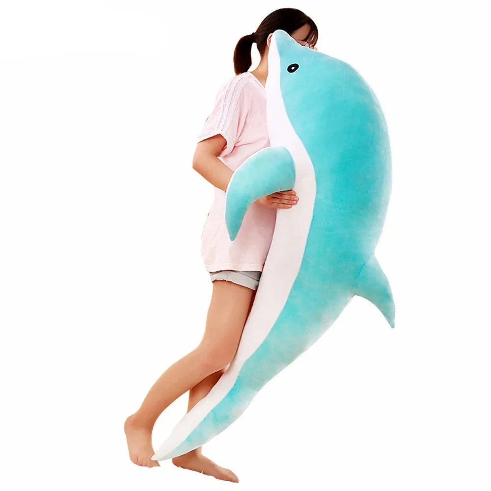 Low Price 30cm Kawaii Dolphin Plush Doll Stuffed Down Cotton Anima Nap Pillow Creative Kids Toy Christmas Gift for Girls