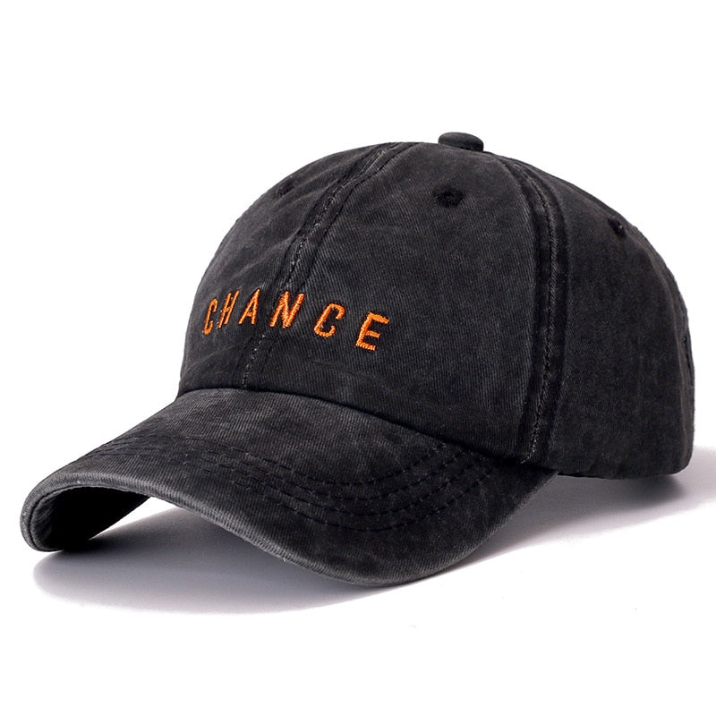 New Fashion CHANCE Letter Embroidered Baseball Cap High Quality Casual Hat Man Woman Adjustable Washed Cotton Vintage Cap