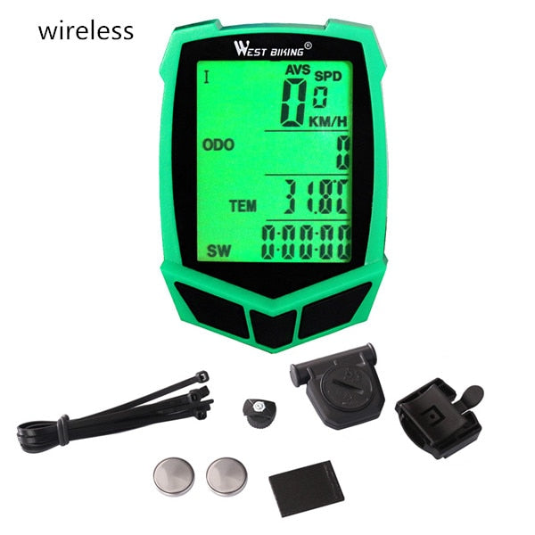 Bicycle Computer Wireless 20 Functions Speedometer Odometer Cycling Computer Wired/Wireless+ Stopwatch Bike Computer