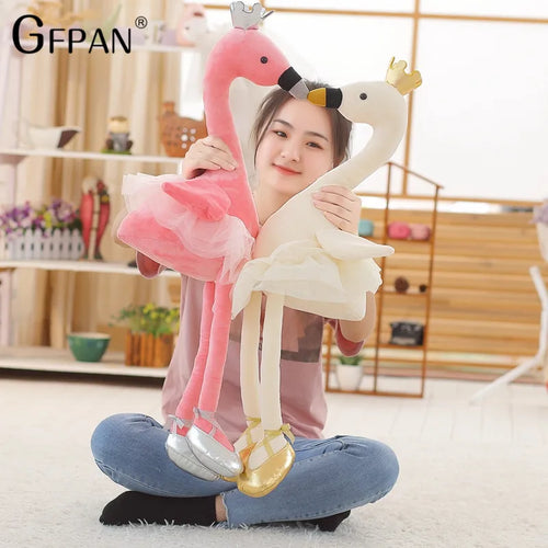 Load image into Gallery viewer, 1pc Beautiful Skirt Swan White&amp;Pink Color Super Lovely Animal Stuffed&amp;Plush Baby Cotton Toys Party Doll For Children Girls Kids
