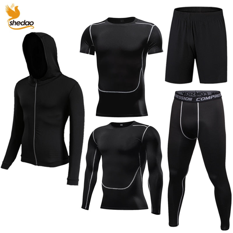 GYM Compression Sportswear for Men's Training Fitness Tights Sport Suit Male Outdoor Running Jogging Sports Tracksuit Dry Fit