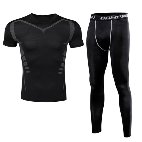 Load image into Gallery viewer, Men Clothing Sportswear Gym Fitness Compression Suits Running Set Sport Outdoor Jogging Quick Dry Tight
