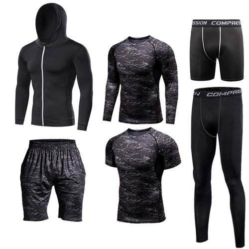 Load image into Gallery viewer, Men&#39;s Compression Sports Set Tracksuit Fitness Gym Clothes  For Jogging Suits Running Sportwear Training Exercise Workout Tights
