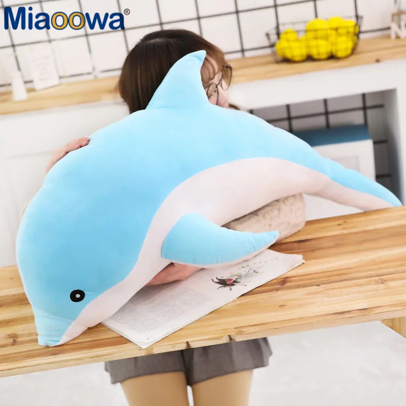 30/50cm Giant Dolphin Plush Toys Stuffed Dolls Animal Pillow Kawaii Office Nap Pillow Kids Toy Christmas Gift for Girls