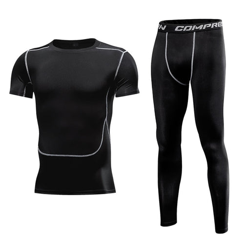 Load image into Gallery viewer, Men Clothing Sportswear Gym Fitness Compression Suits Running Set Sport Outdoor Jogging Quick Dry Tight
