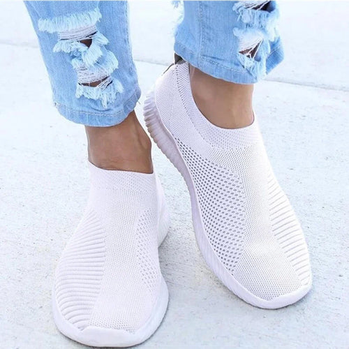 Load image into Gallery viewer, Women Flat Slip on White Shoes Woman Lightweight White Sneakers Summer Autumn Casual Chaussures Femme Basket Flats Shoes
