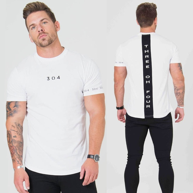 Men Cotton Short Sleeve T-shirt Fitness Slim Patchwork Black Shirt Male Brand Gym Tees Tops Summer New Fashion Casual Clothing
