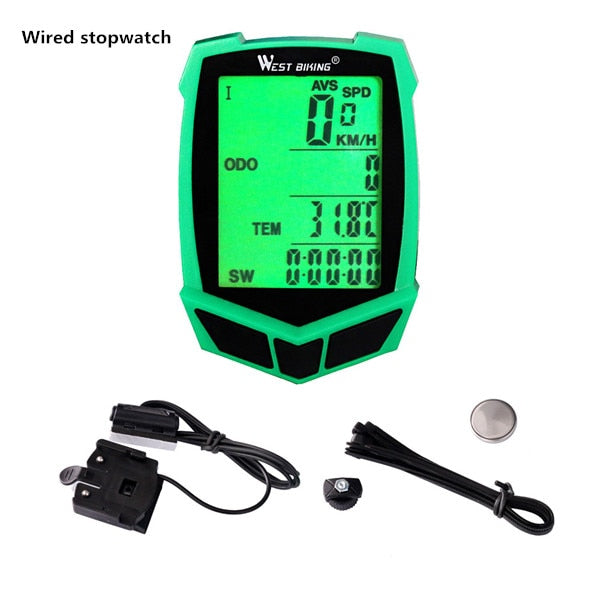 Wireless Bike Computer 20 Functions Speedometer Odometer Cycling Wired Wireless+ MTB Bike Stopwatch Bicycle Computer