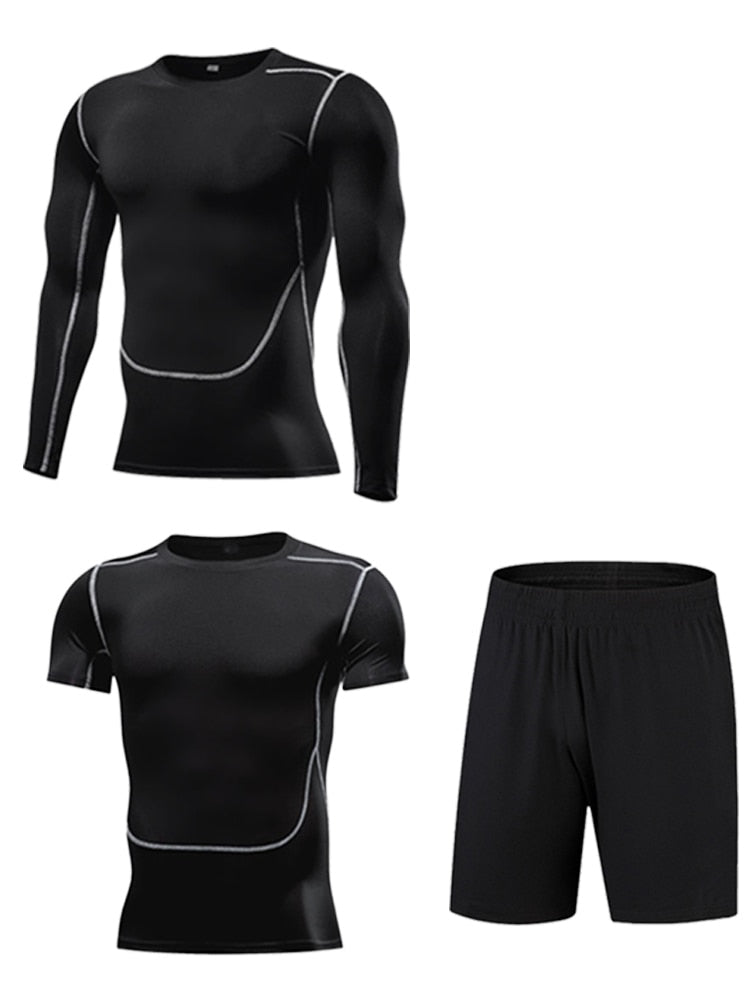 Gym Men's Sportswear Compression Fitness Tracksuits Tight Running Sports Suit Jogging Workout For Male Sweatpants Set