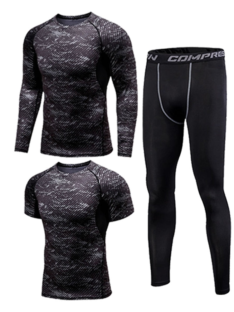Gym Men's Sportswear Compression Fitness Tracksuits Tight Running Sports Suit Jogging Workout For Male Sweatpants Set