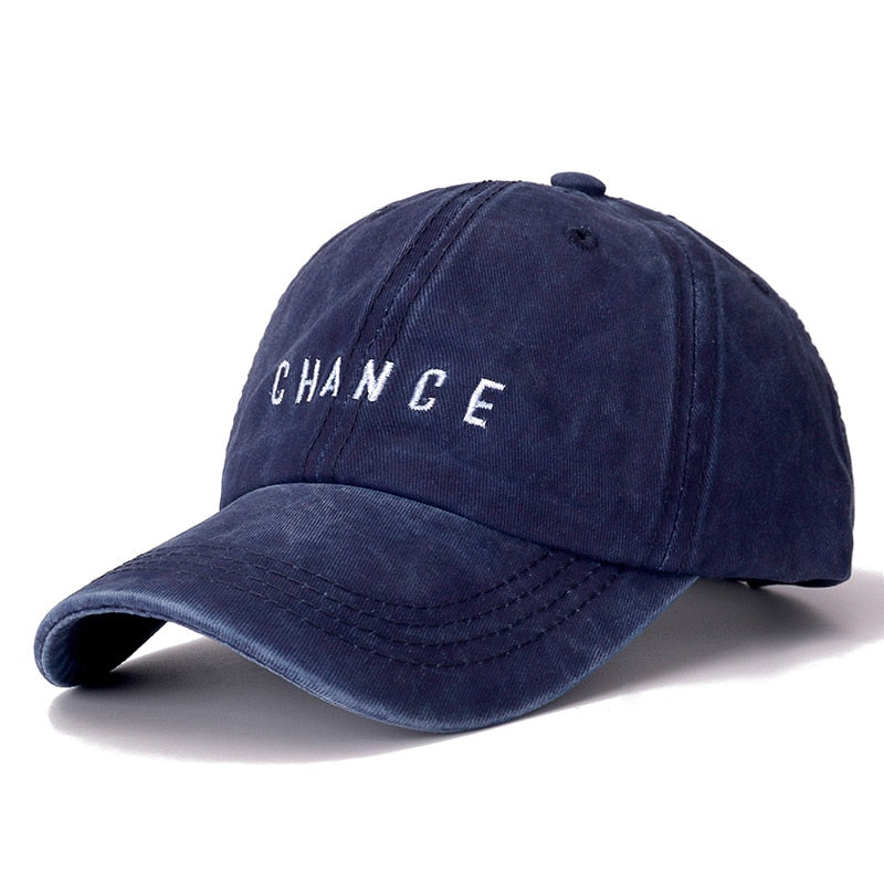 New Fashion CHANCE Letter Embroidered Baseball Cap High Quality Casual Hat Man Woman Adjustable Washed Cotton Vintage Cap