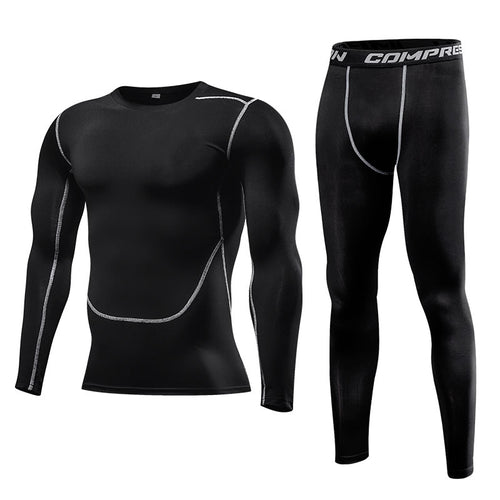 Load image into Gallery viewer, Men Clothing Sportswear Gym Fitness Compression Suits Running Set Sport Outdoor Jogging Quick Dry Tight
