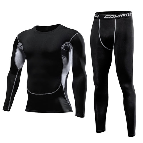 Load image into Gallery viewer, Men Clothing Sportswear Gym Fitness Compression Suits Running Set Sport Outdoor Jogging Quick Dry Tight
